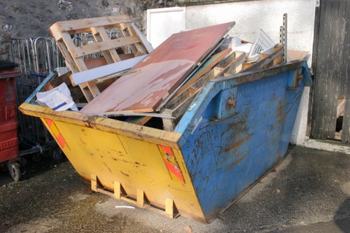 Professional team performing garage clearance