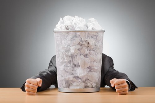 Professional waste management team at work